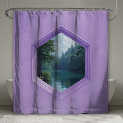 Rideaux de douche hexagonaux très longs