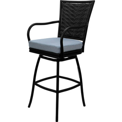 Bleu - tabouret de bar noir