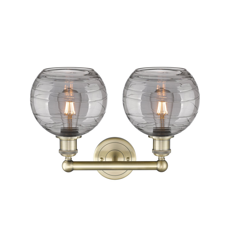 Essex 2 - Light Dimmable Vanity Light, Antique Brass, Light Smoke