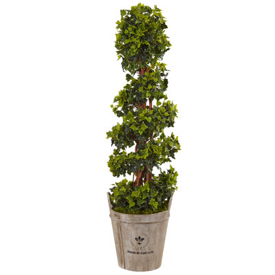 4ft. English Ivy Artificial Tree in Farmhouse Planter, UV Resistant (Indoor/Outdoor)