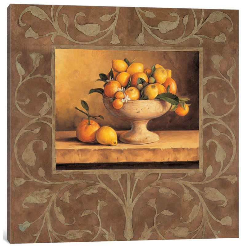 « oranges et citrons », reproduction d’art sur toile, H 12 po x l 12 po x P 0,75 po, Toile tendue