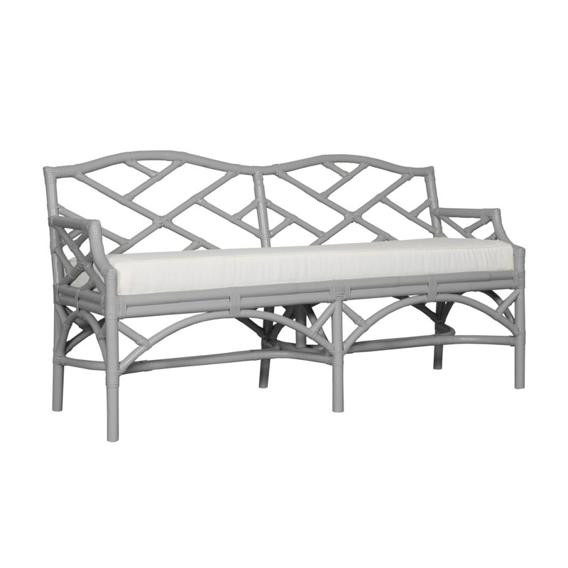 Banc en osier Chippendale, Gris clair