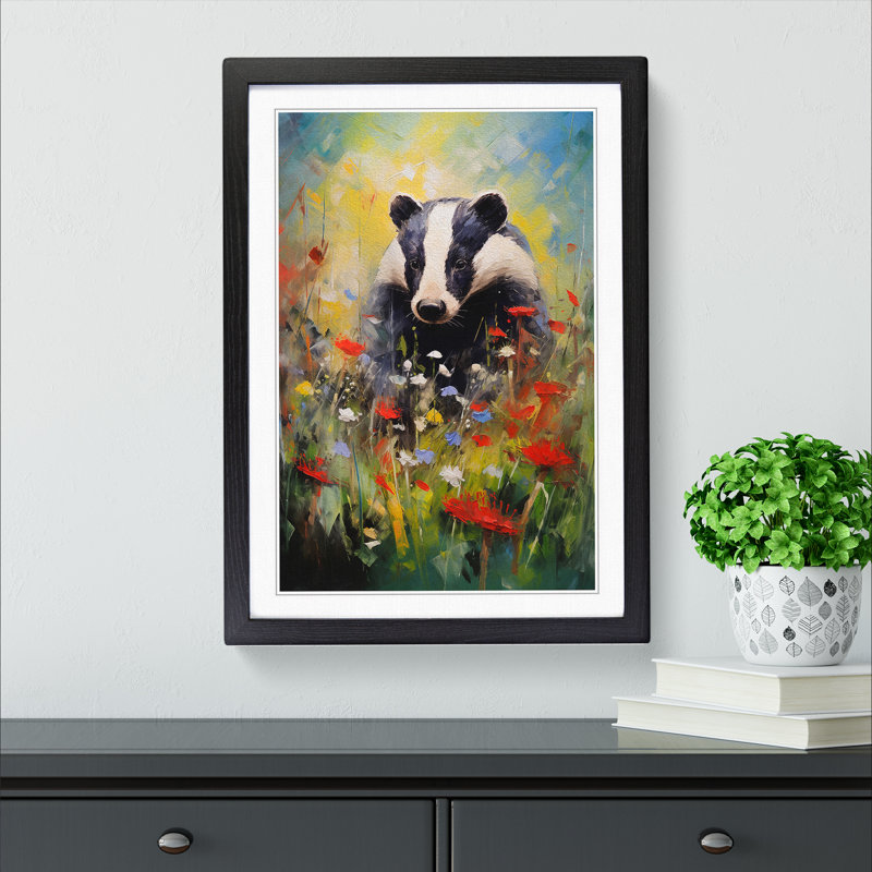 Single Picture Frame Print on Wood, 46cm H x 34cm W, Black Framed