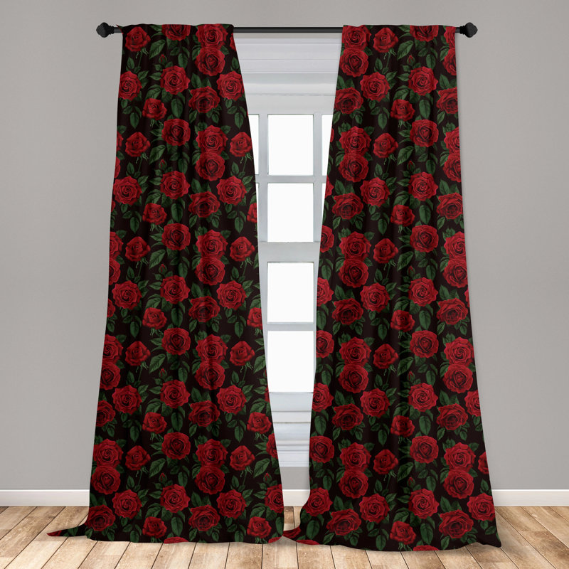 Floral Semi-Sheer Rod Pocket Sliding Panel, 28" x 84"