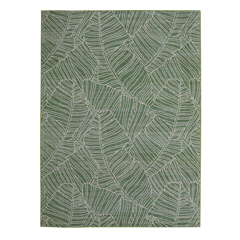 Chandana Burma Washable Green & Ivory 5' X7' Area Rug