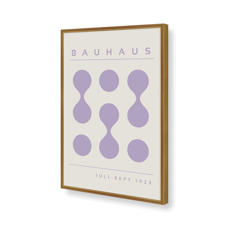 Mauve Bauhaus Flow I, impression, H 37,25 po x l 25,25 po x P 1,25 po, Reproduction encadrée sans passe-partout, Or poli