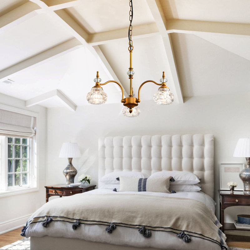 3 - Light Dimmable Classic / Traditional Chandelier, Golden
