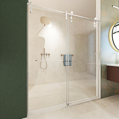 Porte de douche coulissante sans cadre
