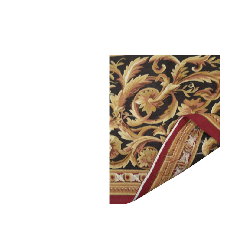 Tapis ivoire et rouille noué à la main de haute qualité