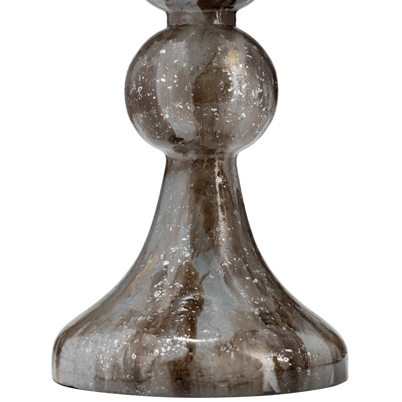 Elegant Sculptural Glass Candle Holder with Glam Design and Decorative Taper Silhouette, Gold, 18" H x 7" W x 7" D