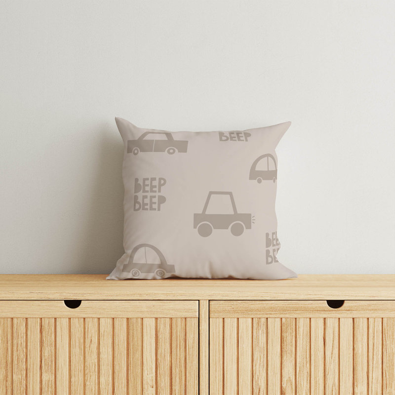 Coussin Beep, Taupe, H 26 po x l 26 po
