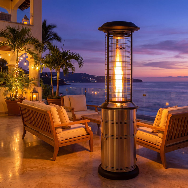 Chauffe-terrasse Lava Heat Italia Milano, Gaz naturel, Bronze Héritage