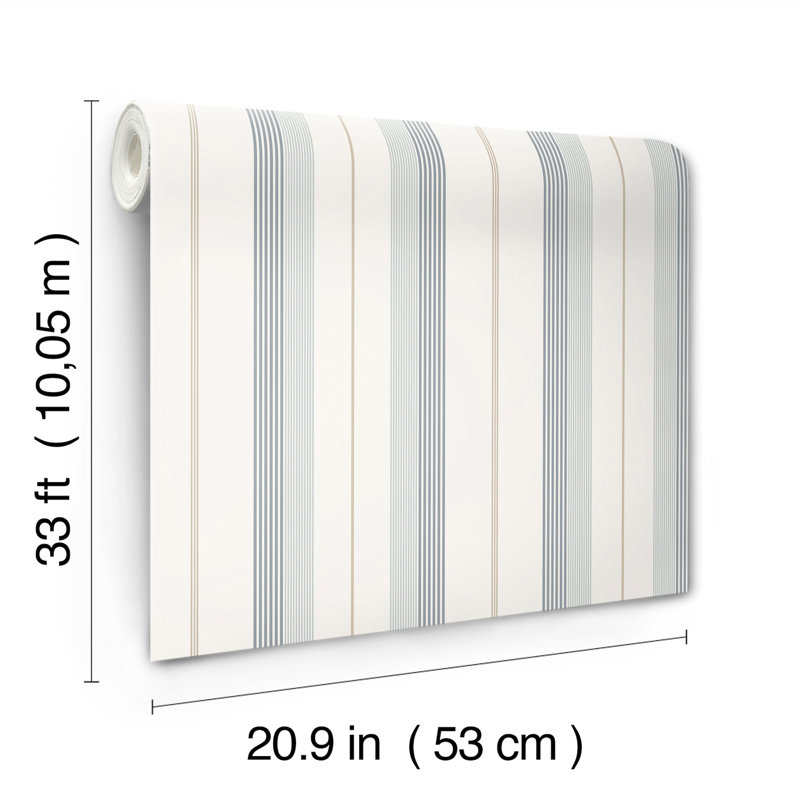 Herrgård Light Blue Stripe Wallpaper