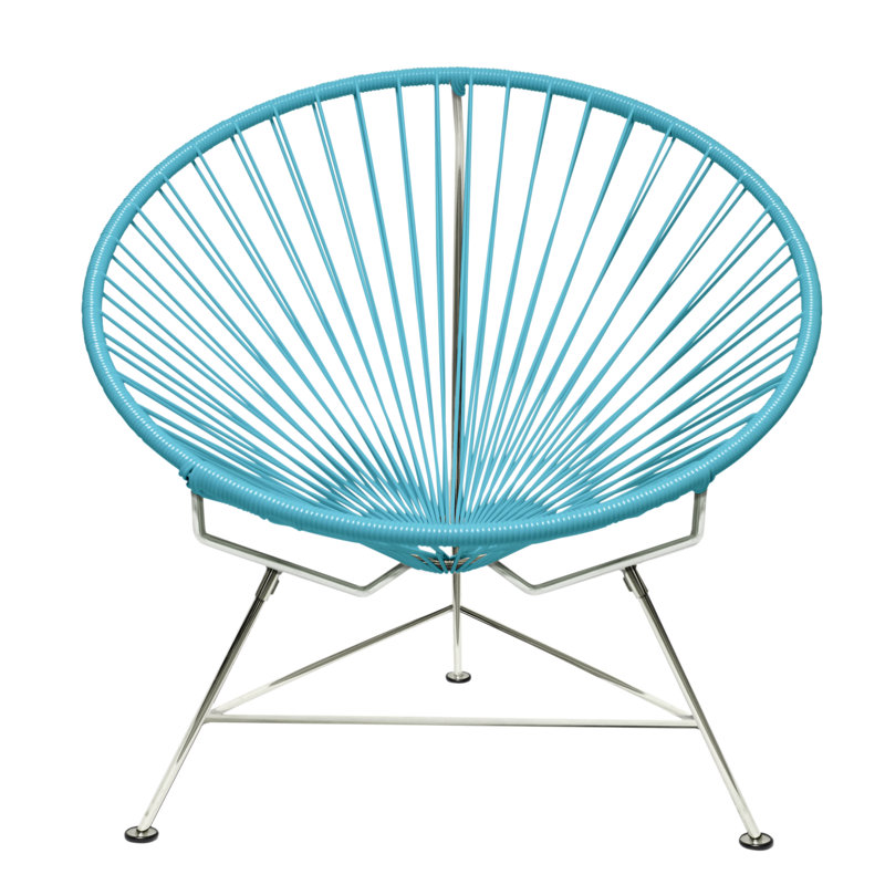 Innit Indoor Handmade Lounge Chair, Blue/Chrome