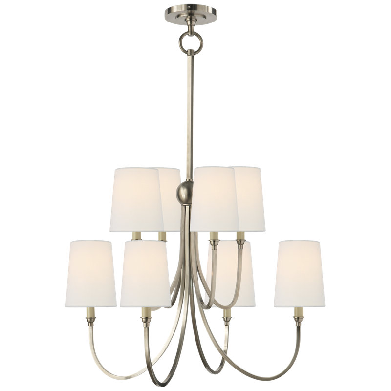 Thomas O'Brien Reed Large Chandelier, Antique Nickel, Fabric
