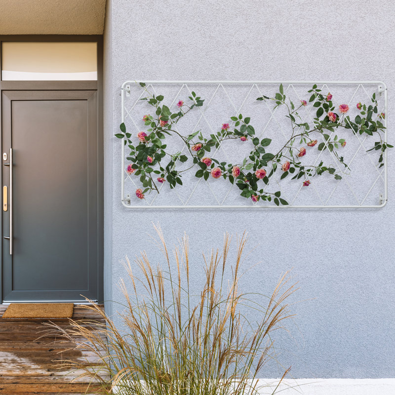 Treillis de jardin en métal blanc