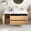 Meuble-lavabo de salle de bain autoportant en contreplaqué pré-assemblé avec lavabo rectangulaire en céramique blanc avec plateau en grain de bois de chêne-1949315935