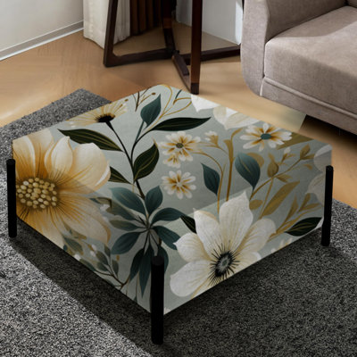 Grand repose-pieds carré Zen Floral Fusion - Plants