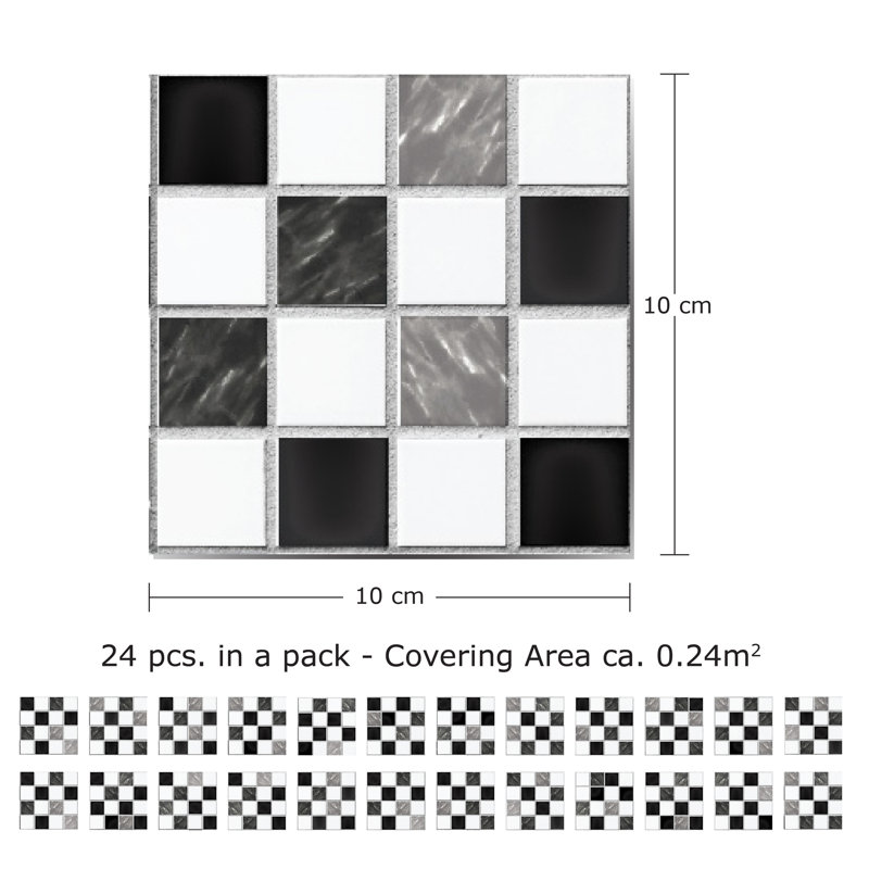 Carreau de terrain auto-adhésif en vinyle 4 po x 4 po, H 4 po x l 4 po