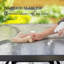 Square Tempered Glass Patio Dining Table with Umbrella Hole