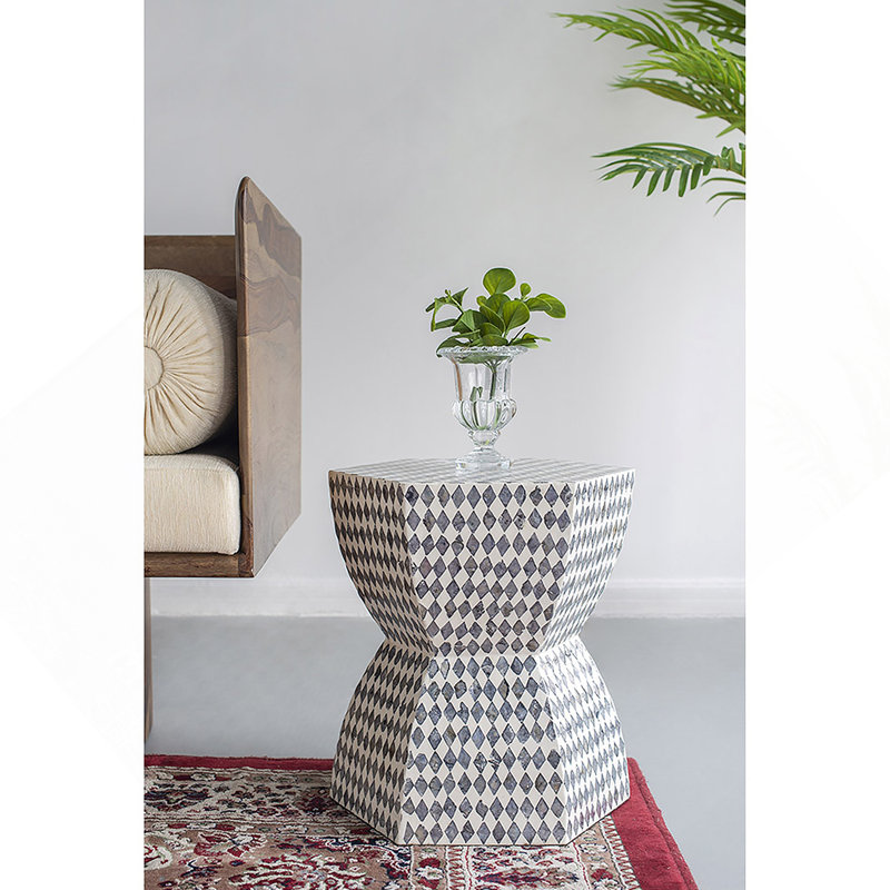 Table de bout hexagonale, table d'appoint d'appoint
