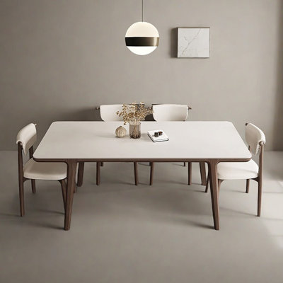 Table moderne moderne simple rectangulaire blanc mat