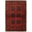 Tapis d’intérieur en laine rouge/noir 4 pi 1 po x 6 pi 1 po noué la 2010s one-of-kind- "main-of-kind-esari turque Allaina