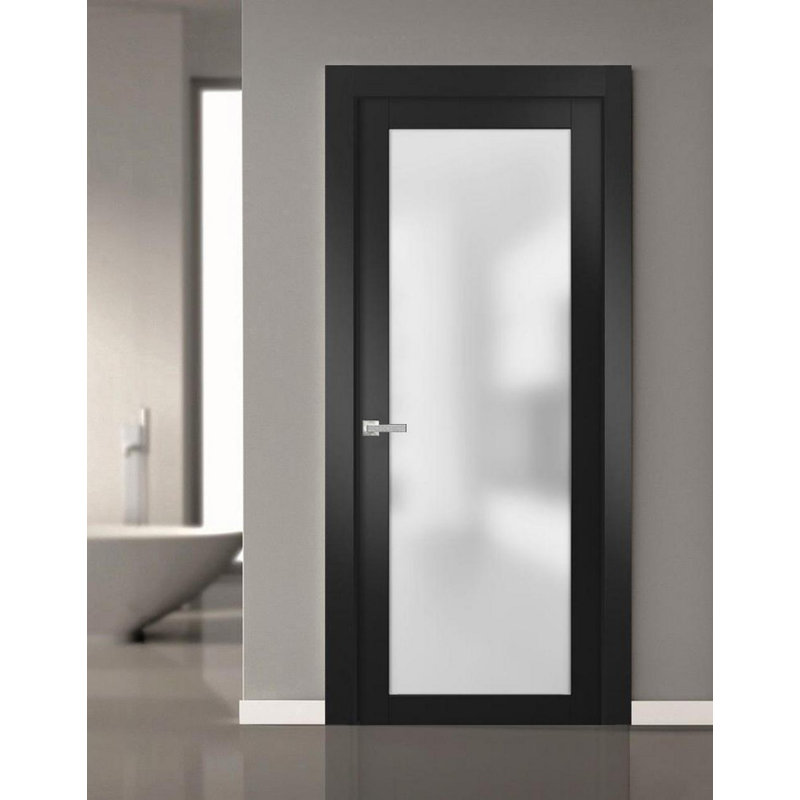Dalle de porte intérieure moderne Planum, 32 po x 80 po, Frêne chocolat