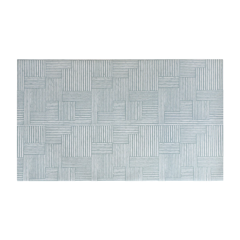 Tapis de cuisine anti-dérapant Un-Rug Organic Squares par Matterly, Gris / bleu, Rectangle 2 pi 10 po x 4 pi 10 po