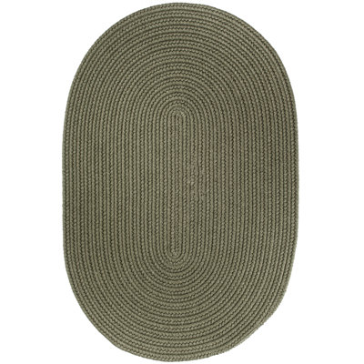 Tapis vert mousse en laine tressé à la main Smyth