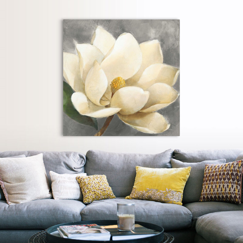 Art mural sur toile Magnolia Blossom, H 48 po x l 48 po x P 1,25 po, Toile tendue