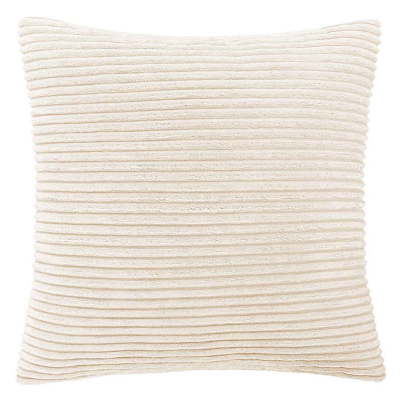 Aspire Homeware Striped Square Velvet Cushion Cover, Cream, Pack of 6