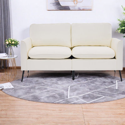 Comfort Accent Chairs, Faux Leather 55.91 In Modern Style For Home