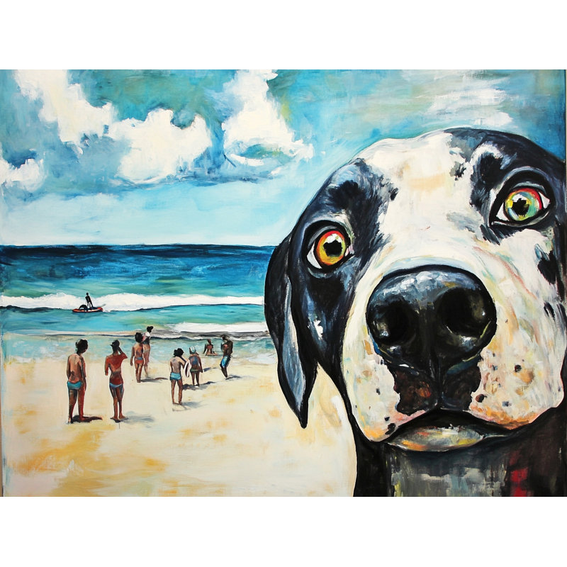 "Beach Day Surprise", art mural sur toile tendue