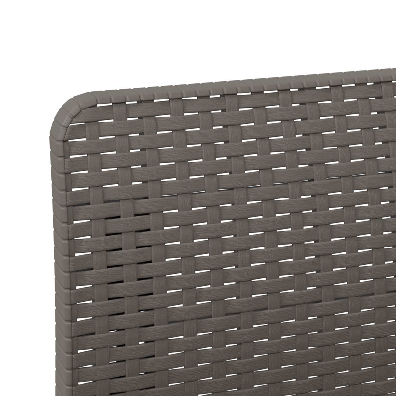  Garden Sofa Rattan Look PP Outdoor Seating Contemporary Furniture Couch, Light Grey