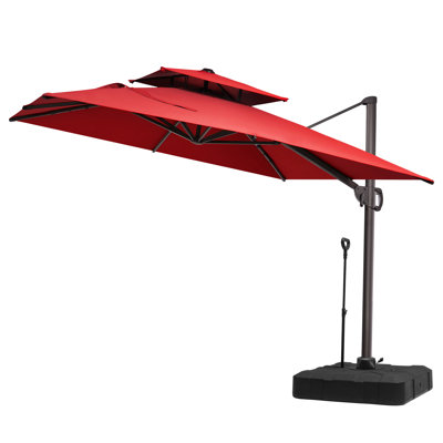 128' X 104' Mobile Double Top Cantilever Umbrella with Weighted Base 