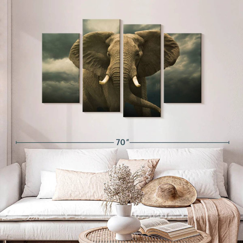 Brampt Storm Over African Elephant, 32" H x 52" W
