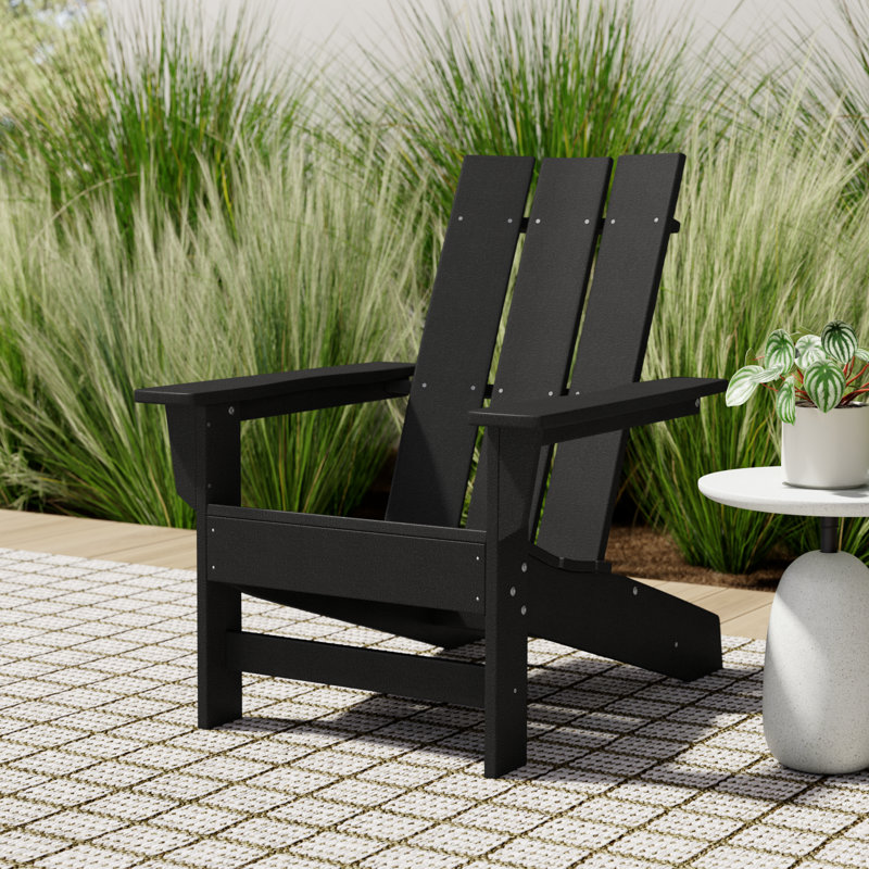 Ratcliff All-Weather HDPE Adirondack Chair Set of 2, Black