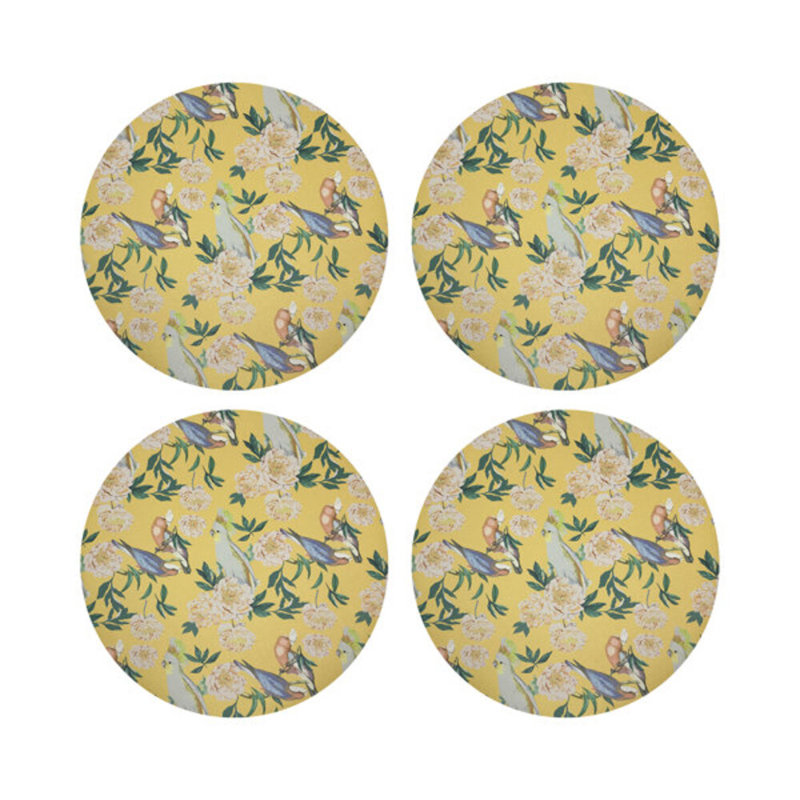Peony Inspira Pebbles 16" Vinyl Placemat, Goldenrod