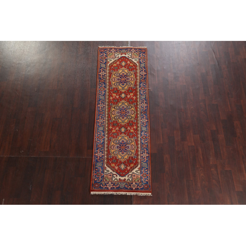 Tapis de couloir rouge Heriz Serapi