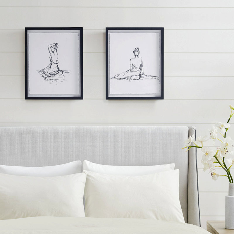Sketch 2-Piece Framed Glass And Matted Wall Art Set