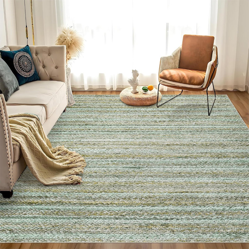 Hallway Rug – Washable Soft Modern Non-Slip Stain-Resistant Low Pile Faux Wool Carpet for Bedroom Kitchen Laundry Room.