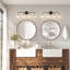 Applique murale de salle de bain à 4 lumières avec variateur et abat-jour en verre transparent texturé à motif de feuilles-1304929207-1304929226