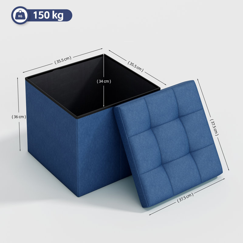 37.5cm Wide Standard Ottoman, Blue