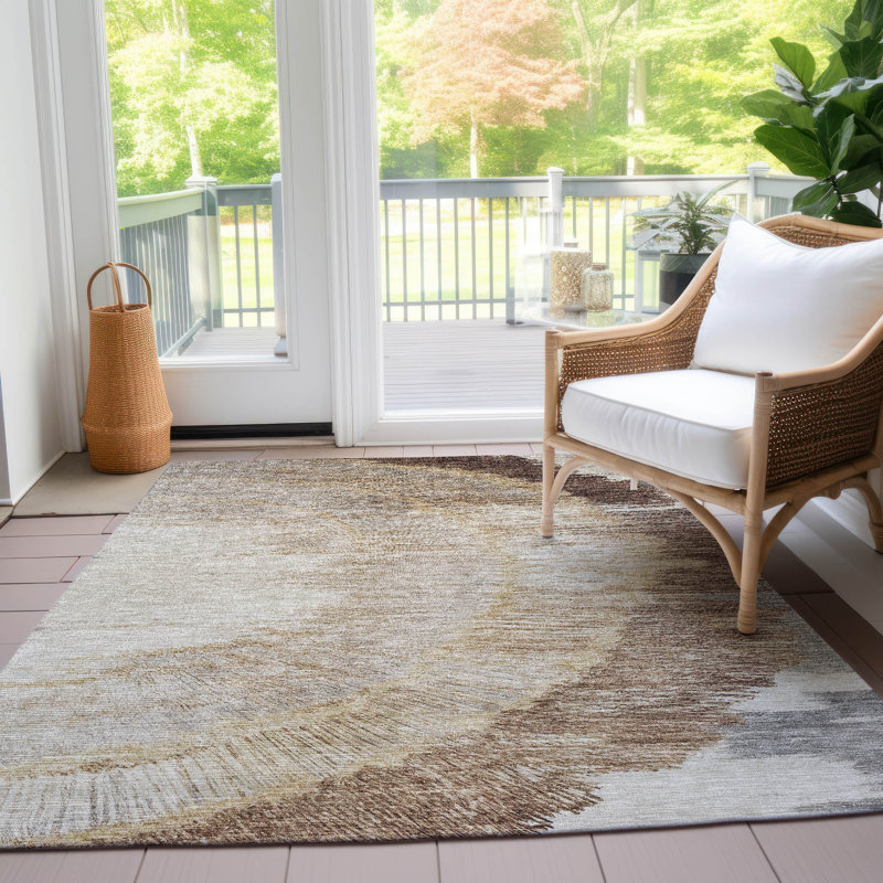 Kairi Washable Abstract Indoor / Outdoor Rug, Rectangle 10' x 14'