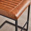 Tabouret de bar brun en similicuir de forme carrée, à dossier, convenant à un îlot de cuisine, à la maison et au comptoir de salle à manger, 2 de style minimaliste avec siège ergonomique, idéal