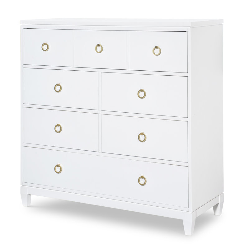 Summerland 7 Drawer Solid Wood Dresser, White