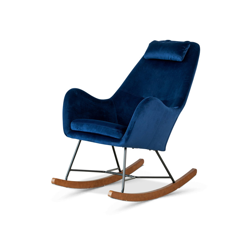 Chaise berçante en velours Chelsea