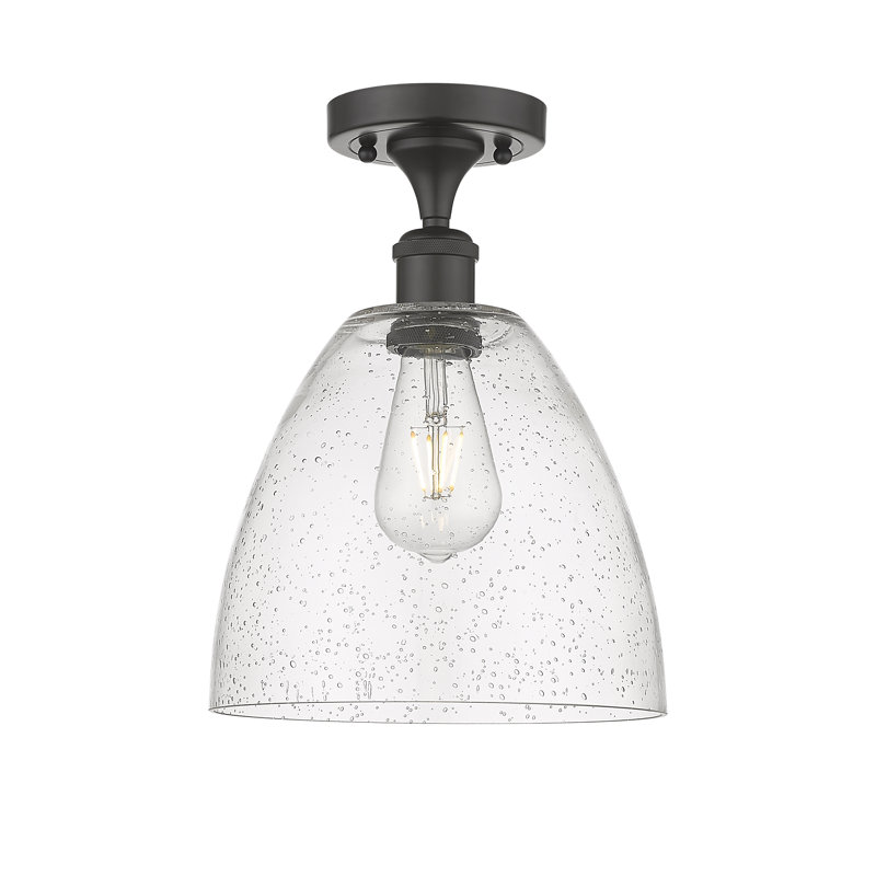 Plafonnier semi-encastré 9 po Aloisa, H 13,25 po x l 9 po x P 9 po, Bronze huilé