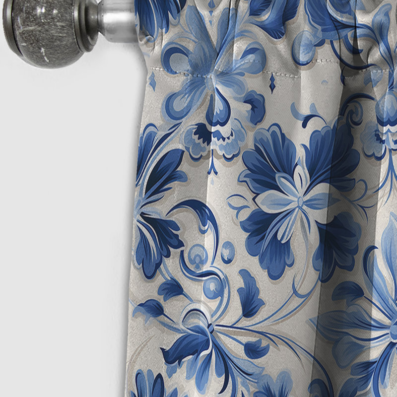 Motif victorien I de cobalt Frwork Ii, L 52 po x L 95 po